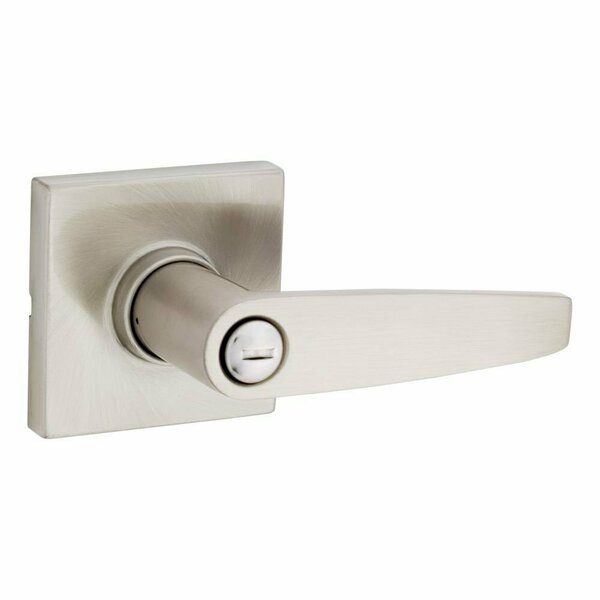 Safelock Winston Lever Square Rose Push Button Privacy Lock, RCAL Latch and RCS Strike Satin Nickel Finish SL4000WISQT-15